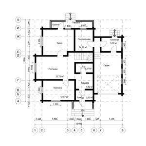 Проект дома из оцилиндрованного бревна 12х13 № ДиОБ-72